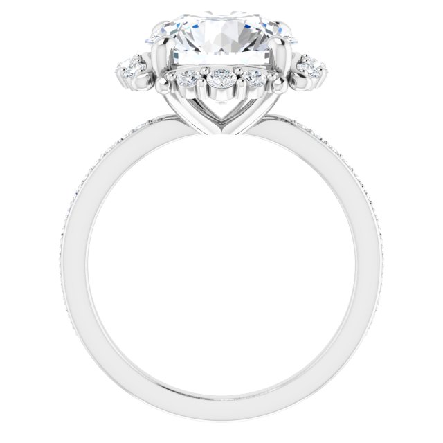 4.01 Tcw Round Moissanite DEF/VVS Floral Halo Engagement Ring in 14KW | ViewB_4 4.01 Tcw Round Moissanite DEF/VVS Floral Halo Engagement Ring in 14KW | ViewB_4