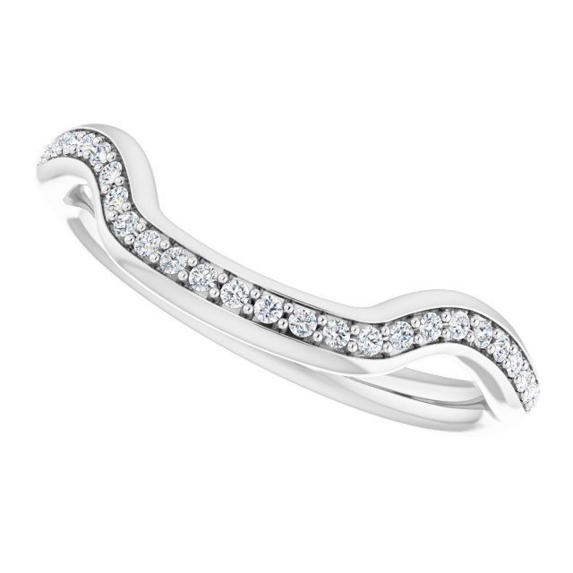 0.14 tcw Round Moissanite DEF/VVS Matching Band in 18KW | View5 0.14 tcw Round Moissanite DEF/VVS Matching Band in 18KW | View5