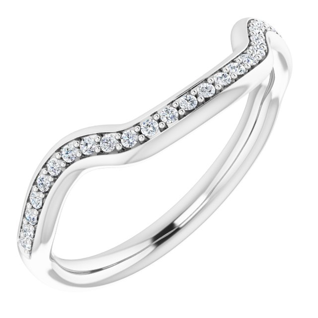 0.14 tcw Round Moissanite DEF/VVS Matching Band in 18KW | ViewA 0.14 tcw Round Moissanite DEF/VVS Matching Band in 18KW | ViewA