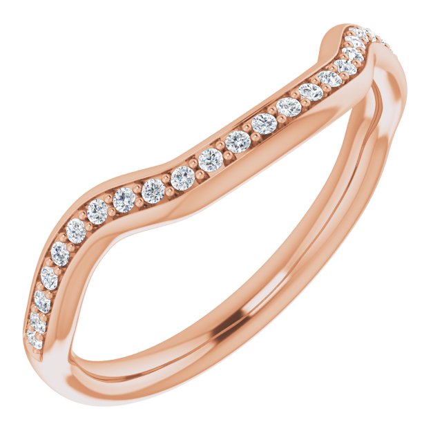 0.13 tcw Round Moissanite DEF/VVS Matching Band in 18KR | ViewA 0.13 tcw Round Moissanite DEF/VVS Matching Band in 18KR | ViewA