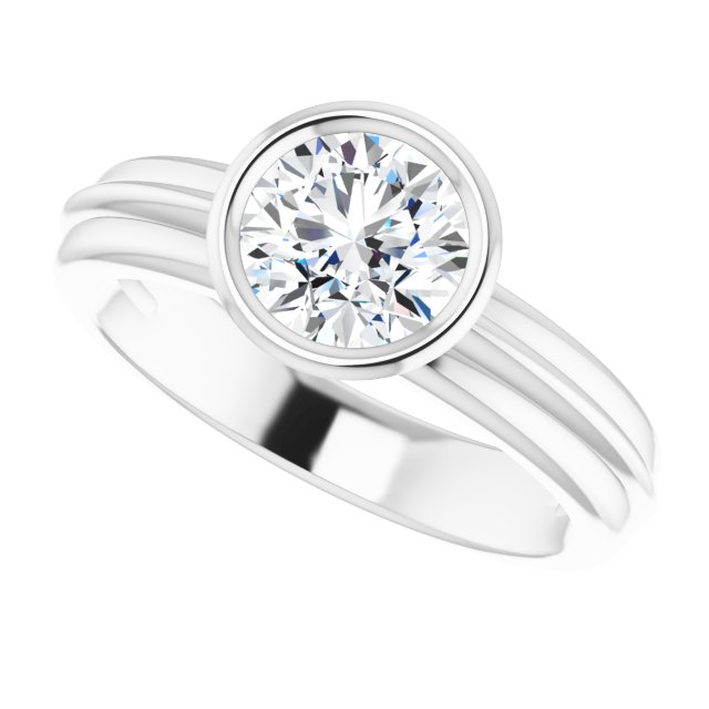 1.00 carat Round Diamond GH/VS2+ Classic Solitaire Engagement Ring in 14KW | View5 1.00 carat Round Diamond GH/VS2+ Classic Solitaire Engagement Ring in 14KW | View5