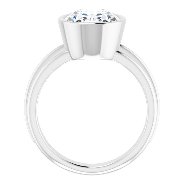 4.20 carat Oval Moissanite DEF/VVS Classic Solitaire Engagement Ring in 14KW | ViewB_4 4.20 carat Oval Moissanite DEF/VVS Classic Solitaire Engagement Ring in 14KW | ViewB_4