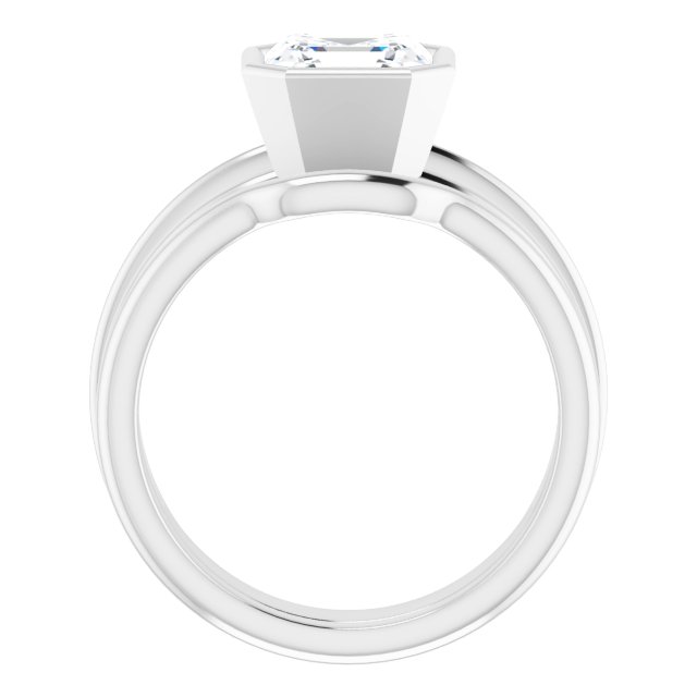 2.00 carat Asscher Moissanite DEF/VVS Classic Solitaire Engagement Ring in 14KW | AllComponents_ViewB_4 2.00 carat Asscher Moissanite DEF/VVS Classic Solitaire Engagement Ring in 14KW | AllComponents_ViewB_4
