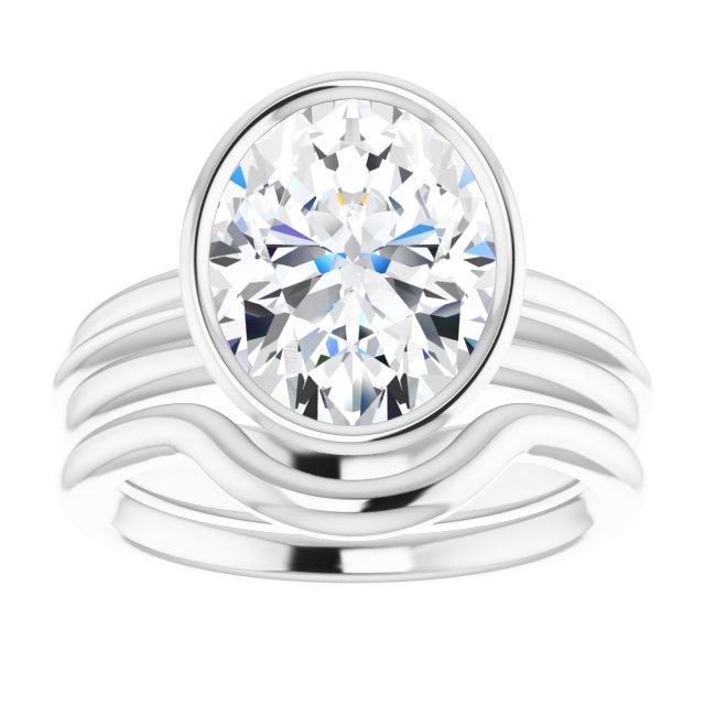 4.20 carat Oval Moissanite DEF/VVS Classic Solitaire Engagement Ring in 14KW | AllComponents_ViewS 4.20 carat Oval Moissanite DEF/VVS Classic Solitaire Engagement Ring in 14KW | AllComponents_ViewS