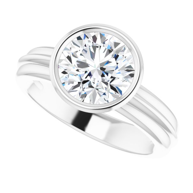 2.00 carat Round Lab-Grown GH/VS2+ Classic Solitaire Engagement Ring in 14KW | View5 2.00 carat Round Lab-Grown GH/VS2+ Classic Solitaire Engagement Ring in 14KW | View5