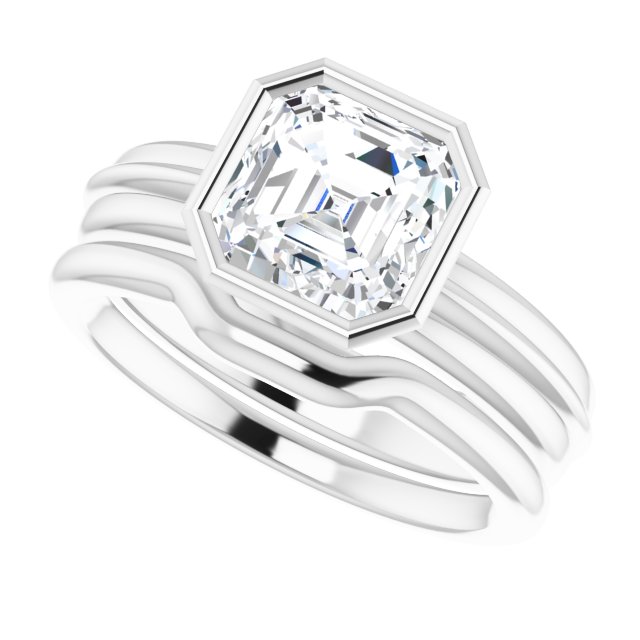 2.00 carat Asscher Moissanite DEF/VVS Classic Solitaire Engagement Ring in 14KW | AllComponents_View5 2.00 carat Asscher Moissanite DEF/VVS Classic Solitaire Engagement Ring in 14KW | AllComponents_View5