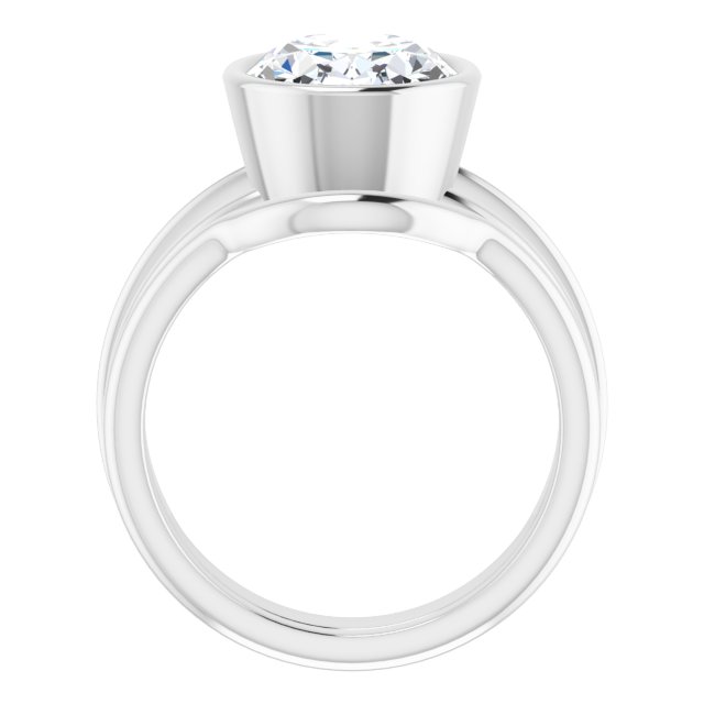 4.20 carat Oval Moissanite DEF/VVS Classic Solitaire Engagement Ring in 14KW | AllComponents_ViewB_4 4.20 carat Oval Moissanite DEF/VVS Classic Solitaire Engagement Ring in 14KW | AllComponents_ViewB_4