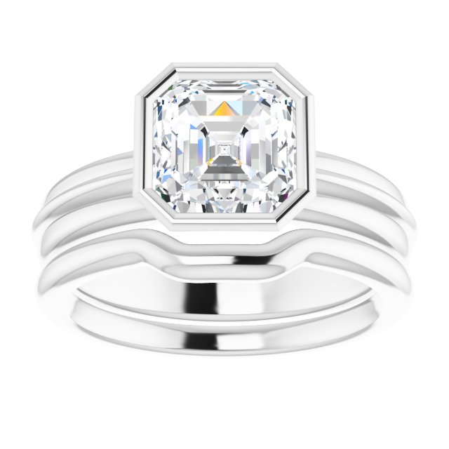 2.00 carat Asscher Moissanite DEF/VVS Classic Solitaire Engagement Ring in 14KW | AllComponents_ViewS 2.00 carat Asscher Moissanite DEF/VVS Classic Solitaire Engagement Ring in 14KW | AllComponents_ViewS