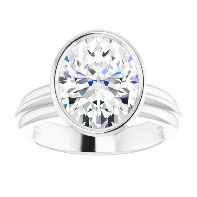 4.20 carat Oval Moissanite DEF/VVS Classic Solitaire Engagement Ring in 14KW | ViewS 4.20 carat Oval Moissanite DEF/VVS Classic Solitaire Engagement Ring in 14KW | ViewS