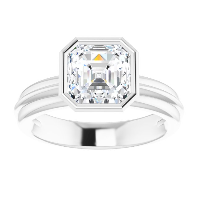 2.00 carat Asscher Moissanite DEF/VVS Classic Solitaire Engagement Ring in 14KW | ViewS 2.00 carat Asscher Moissanite DEF/VVS Classic Solitaire Engagement Ring in 14KW | ViewS