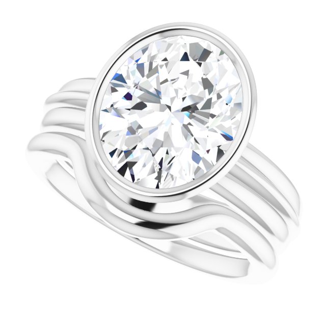 4.20 carat Oval Moissanite DEF/VVS Classic Solitaire Engagement Ring in 14KW | AllComponents_View5 4.20 carat Oval Moissanite DEF/VVS Classic Solitaire Engagement Ring in 14KW | AllComponents_View5