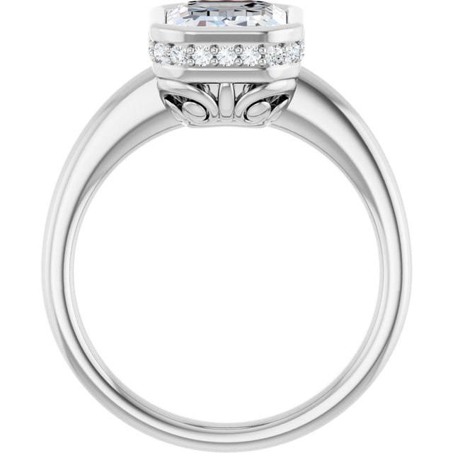 2.71 Tcw Emerald Lab-Grown GH/VS2+ Modern Hidden Halo Engagement Ring in 14KW | ViewB_4
