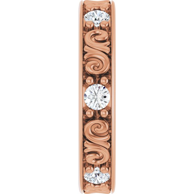 Modern 0.60 tcw Round Moissanite DEF/VVS Eternity Ring in 14KR | ViewE Modern 0.60 tcw Round Moissanite DEF/VVS Eternity Ring in 14KR | ViewE
