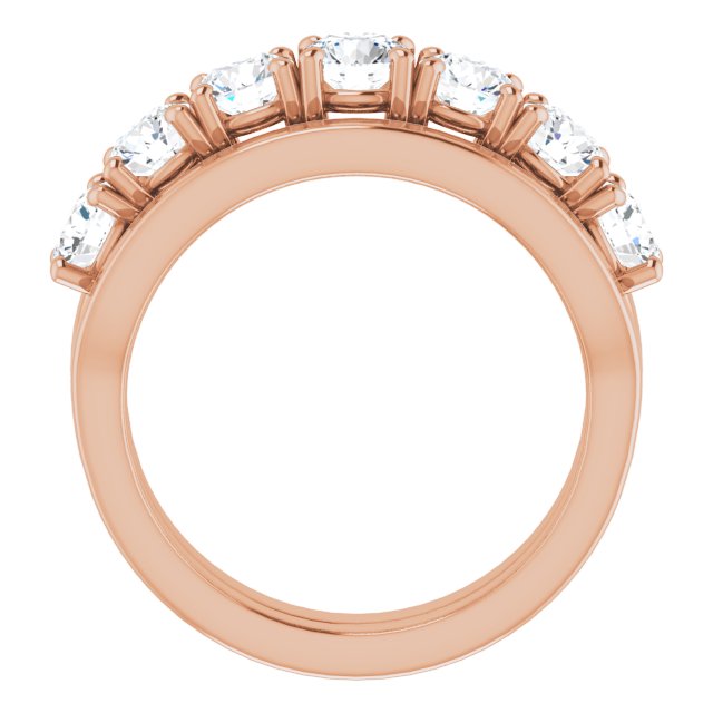 Seven Stone 1.71 Round Moissanite DEF/VVS Anniversary Ring in 14KR | AllComponents_ViewB_4 Seven Stone 1.71 Round Moissanite DEF/VVS Anniversary Ring in 14KR | AllComponents_ViewB_4