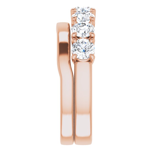 Seven Stone 1.71 Round Moissanite DEF/VVS Anniversary Ring in 14KR | AllComponents_ViewE Seven Stone 1.71 Round Moissanite DEF/VVS Anniversary Ring in 14KR | AllComponents_ViewE