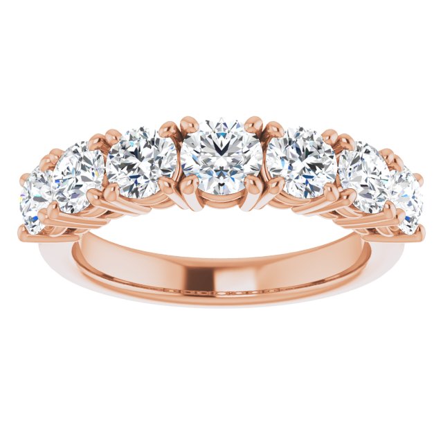 Seven Stone 1.71 Round Moissanite DEF/VVS Anniversary Ring in 14KR | ViewS Seven Stone 1.71 Round Moissanite DEF/VVS Anniversary Ring in 14KR | ViewS