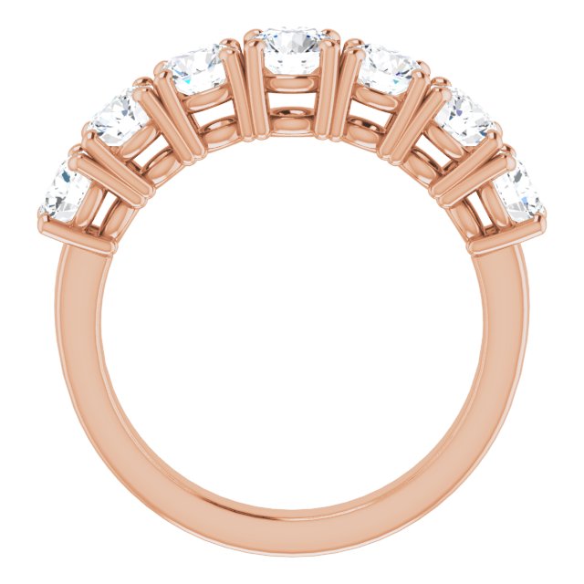 Seven Stone 1.71 Round Moissanite DEF/VVS Anniversary Ring in 14KR | ViewB_4 Seven Stone 1.71 Round Moissanite DEF/VVS Anniversary Ring in 14KR | ViewB_4