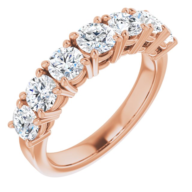 Seven Stone 1.71 Round Moissanite DEF/VVS Anniversary Ring in 14KR | ViewA Seven Stone 1.71 Round Moissanite DEF/VVS Anniversary Ring in 14KR | ViewA