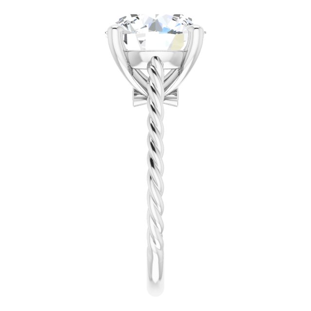 4.79 carat Round Moissanite DEF/VVS Twisted Solitaire Engagement Ring in 14KW | ViewE 4.79 carat Round Moissanite DEF/VVS Twisted Solitaire Engagement Ring in 14KW | ViewE