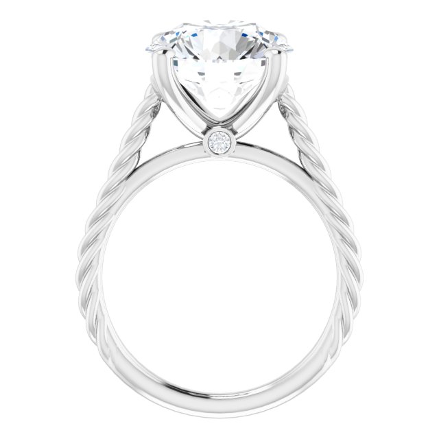 4.79 carat Round Moissanite DEF/VVS Twisted Solitaire Engagement Ring in 14KW | ViewB_4 4.79 carat Round Moissanite DEF/VVS Twisted Solitaire Engagement Ring in 14KW | ViewB_4