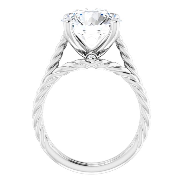 4.79 carat Round Moissanite DEF/VVS Twisted Solitaire Engagement Ring in 14KW | AllComponents_ViewB_4 4.79 carat Round Moissanite DEF/VVS Twisted Solitaire Engagement Ring in 14KW | AllComponents_ViewB_4
