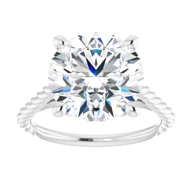 4.79 carat Round Moissanite DEF/VVS Twisted Solitaire Engagement Ring in 14KW | ViewS 4.79 carat Round Moissanite DEF/VVS Twisted Solitaire Engagement Ring in 14KW | ViewS
