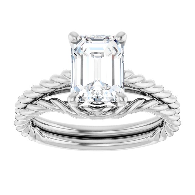 1.79 carat Emerald Lab-Grown GH/VS2+ Twisted Solitaire Engagement Ring in 14KW | AllComponents_ViewS 1.79 carat Emerald Lab-Grown GH/VS2+ Twisted Solitaire Engagement Ring in 14KW | AllComponents_ViewS