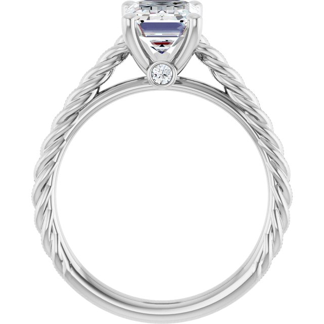 1.79 carat Emerald Lab-Grown GH/VS2+ Twisted Solitaire Engagement Ring in 14KW | ViewB_4 1.79 carat Emerald Lab-Grown GH/VS2+ Twisted Solitaire Engagement Ring in 14KW | ViewB_4