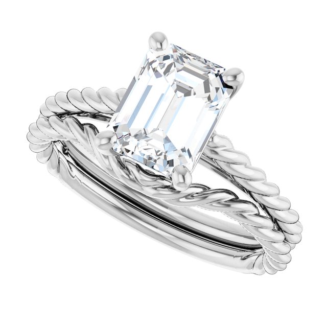 1.79 carat Emerald Lab-Grown GH/VS2+ Twisted Solitaire Engagement Ring in 14KW | AllComponents_View5 1.79 carat Emerald Lab-Grown GH/VS2+ Twisted Solitaire Engagement Ring in 14KW | AllComponents_View5