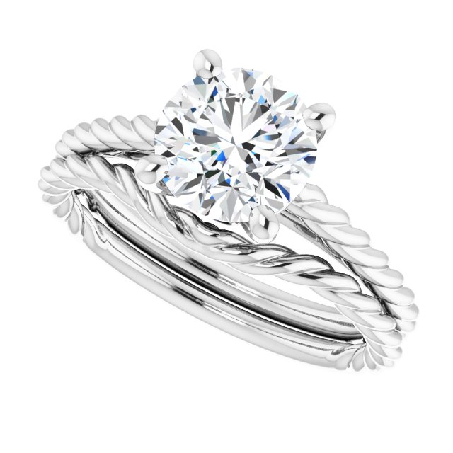 1.54 carat Round Lab-Grown GH/VS2+ Twisted Solitaire Engagement Ring in PLAT | AllComponents_View5