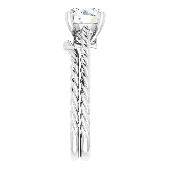 1.54 carat Round Lab-Grown GH/VS2+ Twisted Solitaire Engagement Ring in PLAT | AllComponents_ViewE