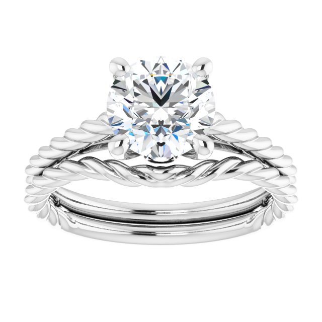 1.54 carat Round Lab-Grown GH/VS2+ Twisted Solitaire Engagement Ring in PLAT | AllComponents_ViewS