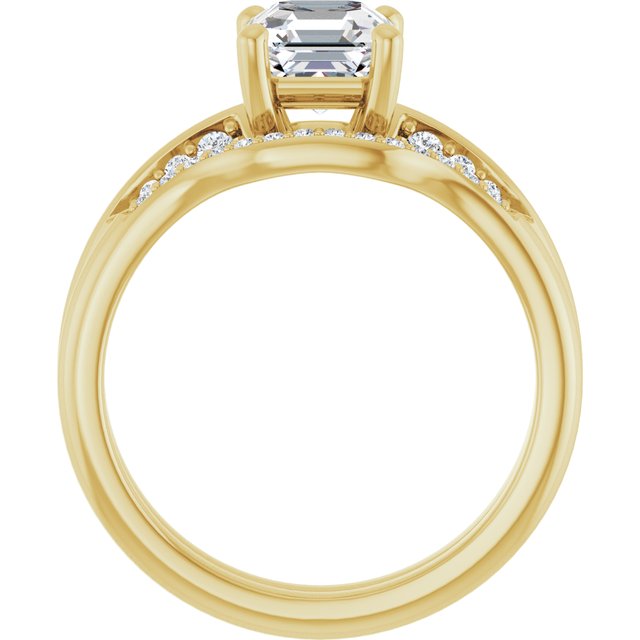 1.10 Asscher Lab-Grown EF/VS1+ Modern Sidestone Engagement Ring in 18KY | AllComponents_ViewB_4 1.10 Asscher Lab-Grown EF/VS1+ Modern Sidestone Engagement Ring in 18KY | AllComponents_ViewB_4