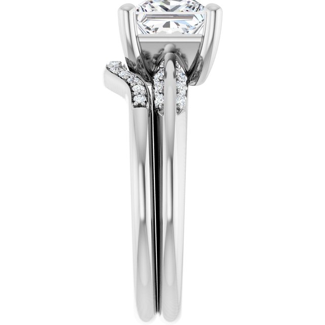1.86 Square Lab-Grown GH/VS2+ Modern Sidestone Engagement Ring in 18KW | AllComponents_ViewE 1.86 Square Lab-Grown GH/VS2+ Modern Sidestone Engagement Ring in 18KW | AllComponents_ViewE