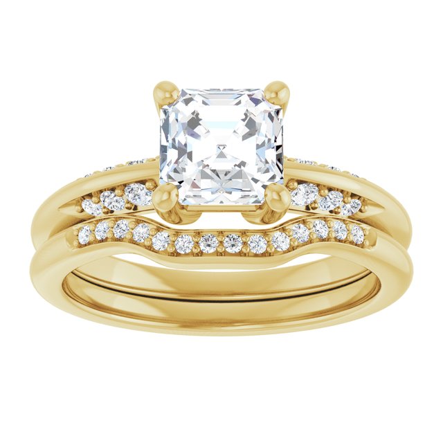 1.10 Asscher Lab-Grown EF/VS1+ Modern Sidestone Engagement Ring in 18KY | AllComponents_ViewS 1.10 Asscher Lab-Grown EF/VS1+ Modern Sidestone Engagement Ring in 18KY | AllComponents_ViewS