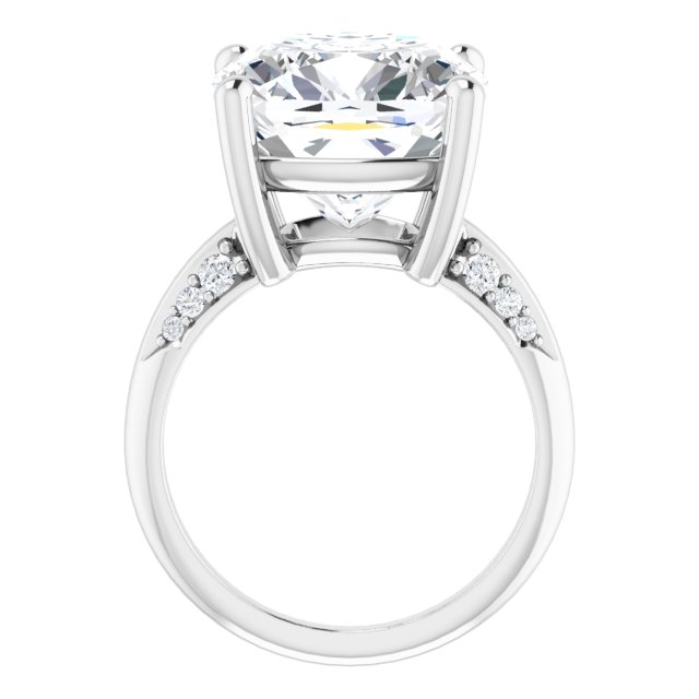 12.87 Cushion Lab-Grown EF/VS1+ Modern Sidestone Engagement Ring in 14KW | ViewB_4 12.87 Cushion Lab-Grown EF/VS1+ Modern Sidestone Engagement Ring in 14KW | ViewB_4