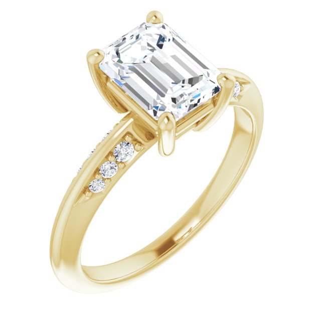 1.90 Emerald Lab-Grown GH/VS2+ Modern Sidestone Engagement Ring in 18KY | ViewA 1.90 Emerald Lab-Grown GH/VS2+ Modern Sidestone Engagement Ring in 18KY | ViewA