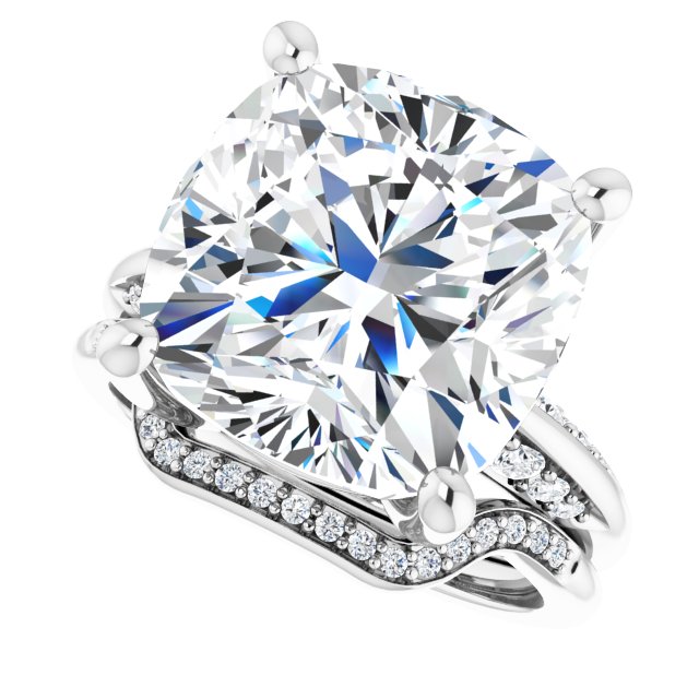 12.87 Cushion Lab-Grown EF/VS1+ Modern Sidestone Engagement Ring in 14KW | AllComponents_View5 12.87 Cushion Lab-Grown EF/VS1+ Modern Sidestone Engagement Ring in 14KW | AllComponents_View5