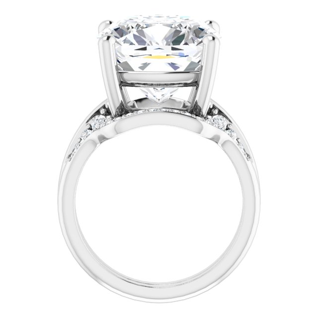 12.87 Cushion Lab-Grown EF/VS1+ Modern Sidestone Engagement Ring in 14KW | AllComponents_ViewB_4 12.87 Cushion Lab-Grown EF/VS1+ Modern Sidestone Engagement Ring in 14KW | AllComponents_ViewB_4