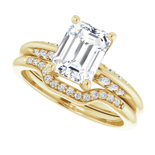 1.90 Emerald Lab-Grown GH/VS2+ Modern Sidestone Engagement Ring in 18KY | AllComponents_View5 1.90 Emerald Lab-Grown GH/VS2+ Modern Sidestone Engagement Ring in 18KY | AllComponents_View5