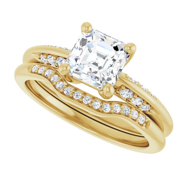 1.10 Asscher Lab-Grown EF/VS1+ Modern Sidestone Engagement Ring in 18KY | AllComponents_View5 1.10 Asscher Lab-Grown EF/VS1+ Modern Sidestone Engagement Ring in 18KY | AllComponents_View5