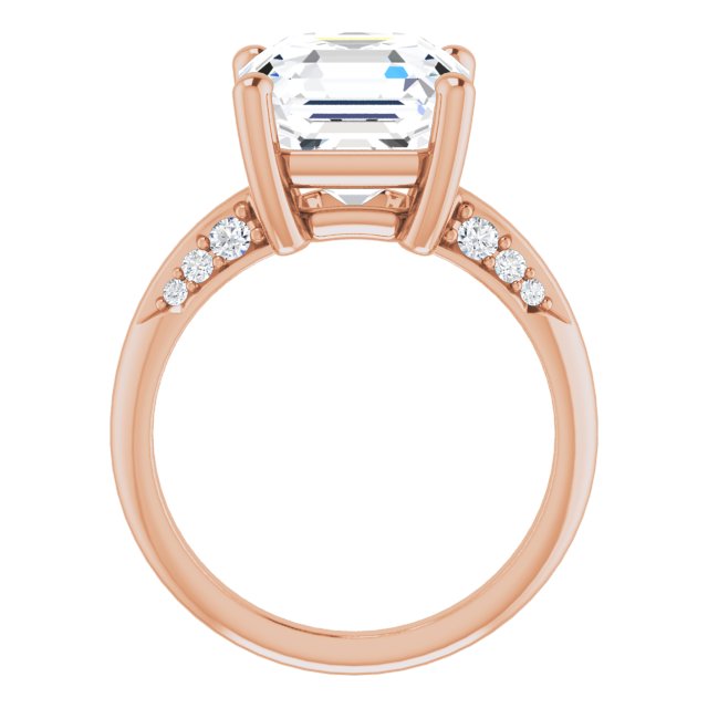 5.46 Asscher Lab-Grown GH/VS2+ Modern Sidestone Engagement Ring in 14KR | ViewB_4