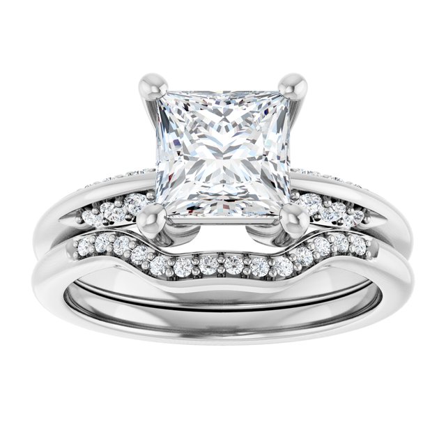 1.86 Square Lab-Grown GH/VS2+ Modern Sidestone Engagement Ring in 18KW | AllComponents_ViewS 1.86 Square Lab-Grown GH/VS2+ Modern Sidestone Engagement Ring in 18KW | AllComponents_ViewS