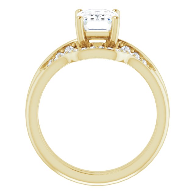 1.90 Emerald Lab-Grown GH/VS2+ Modern Sidestone Engagement Ring in 18KY | AllComponents_ViewB_4 1.90 Emerald Lab-Grown GH/VS2+ Modern Sidestone Engagement Ring in 18KY | AllComponents_ViewB_4