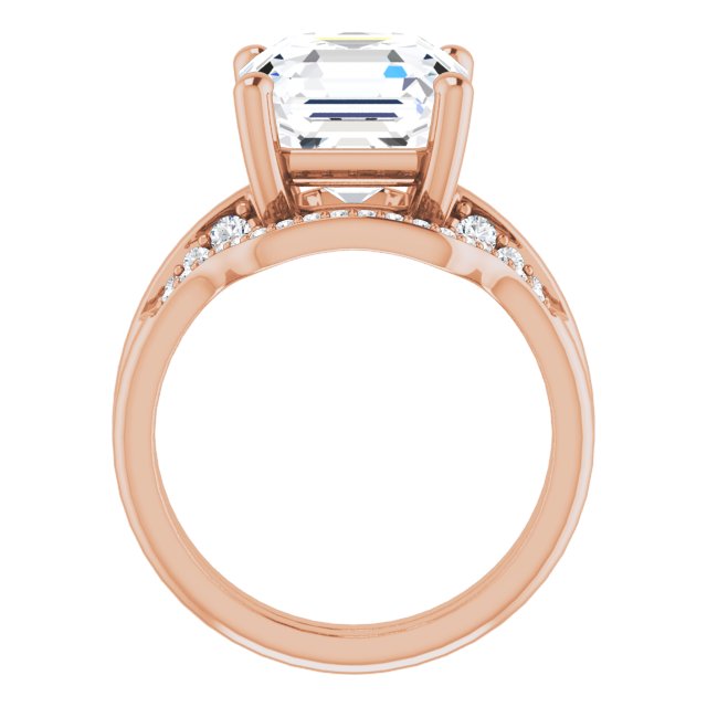 5.46 Asscher Lab-Grown GH/VS2+ Modern Sidestone Engagement Ring in 14KR | AllComponents_ViewB_4