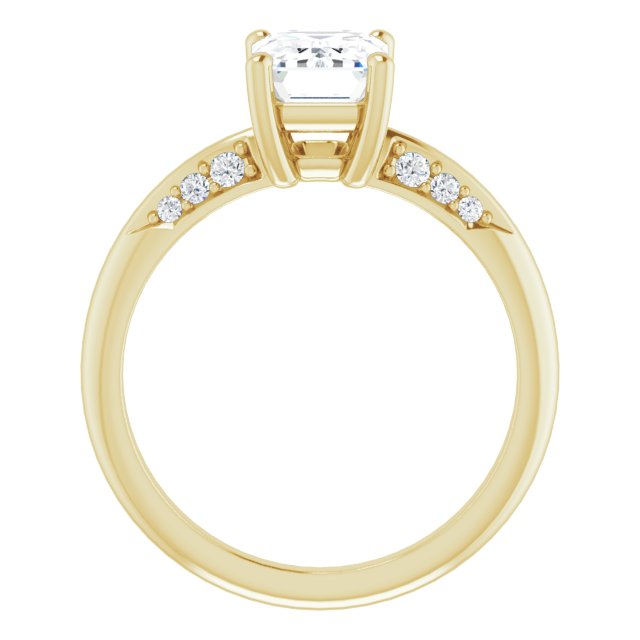 1.90 Emerald Lab-Grown GH/VS2+ Modern Sidestone Engagement Ring in 18KY | ViewB_4 1.90 Emerald Lab-Grown GH/VS2+ Modern Sidestone Engagement Ring in 18KY | ViewB_4
