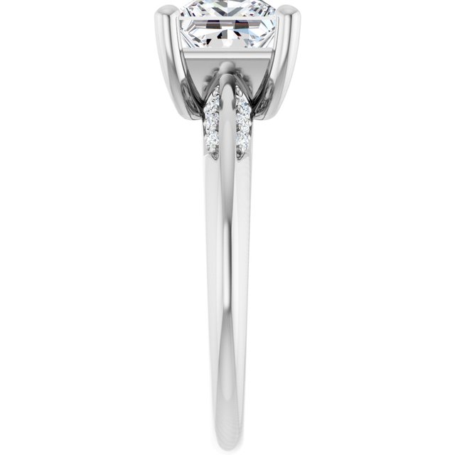 1.86 Square Lab-Grown GH/VS2+ Modern Sidestone Engagement Ring in 18KW | ViewE 1.86 Square Lab-Grown GH/VS2+ Modern Sidestone Engagement Ring in 18KW | ViewE