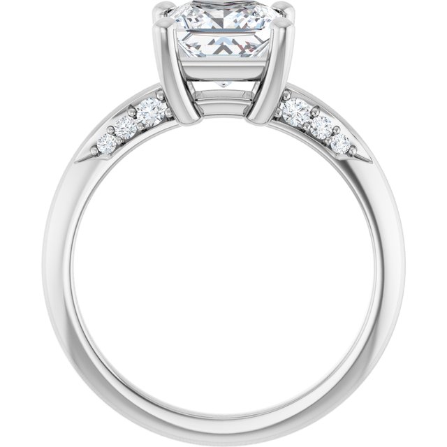 1.86 Square Lab-Grown GH/VS2+ Modern Sidestone Engagement Ring in 18KW | ViewB_4 1.86 Square Lab-Grown GH/VS2+ Modern Sidestone Engagement Ring in 18KW | ViewB_4