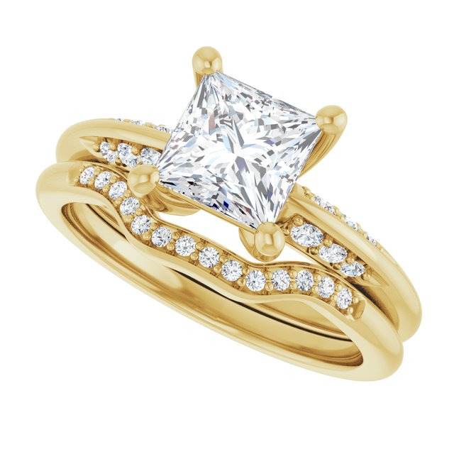 1.45 Square Lab-Grown GH/VS2+ Modern Sidestone Engagement Ring in 18KY | AllComponents_View5 1.45 Square Lab-Grown GH/VS2+ Modern Sidestone Engagement Ring in 18KY | AllComponents_View5