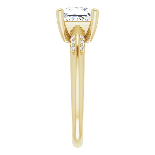 1.45 Square Lab-Grown GH/VS2+ Modern Sidestone Engagement Ring in 18KY | ViewE 1.45 Square Lab-Grown GH/VS2+ Modern Sidestone Engagement Ring in 18KY | ViewE